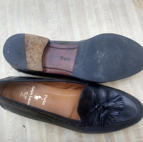 Ralph Lauren Mens Italy Tassel Black Slipon Loafer Size 8.5D (0001) - Picture 3 of 10